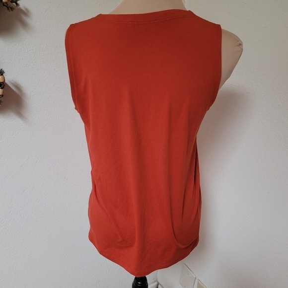 Eileen Fisher Knit Shell Top Dark Red Orange - Picture 5 of 6